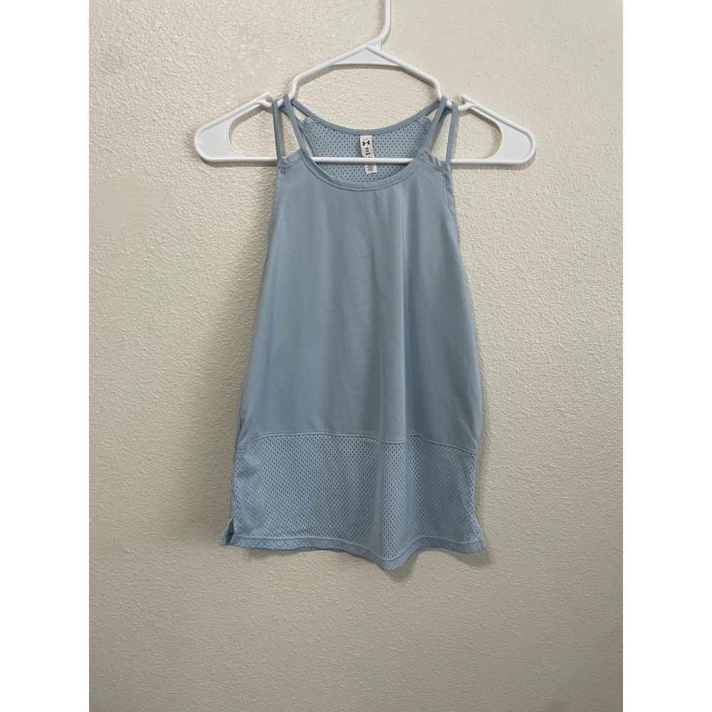 Under Armour Tank Top Womens XS Light Blue Excellent Mesh Racerback Activewear